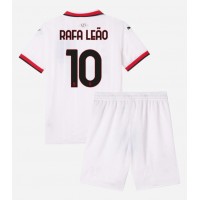 Echipament fotbal AC Milan Rafael Leao #10 Tricou Deplasare 2024-25 pentru copii maneca scurta (+ Pantaloni scurti)